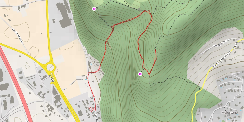 Map of the trail for Abre Fourchu - Voreppe