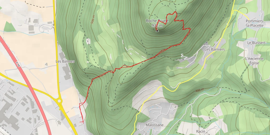 Map of the trail for Roche Brune