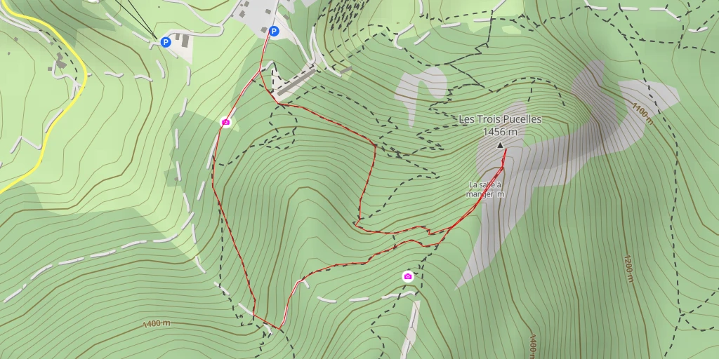 Map of the trail for Les Trois Pucelles