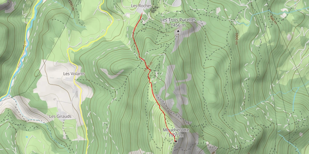 Map of the trail for Moucherotte