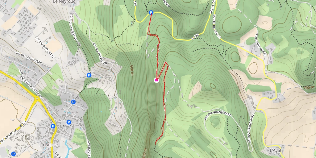 Map of the trail for Le trou noir - La Buisse
