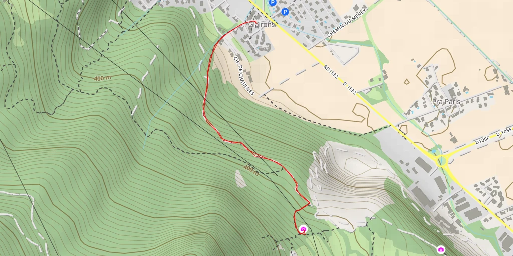 Map of the trail for Les Batteries - Sassenage
