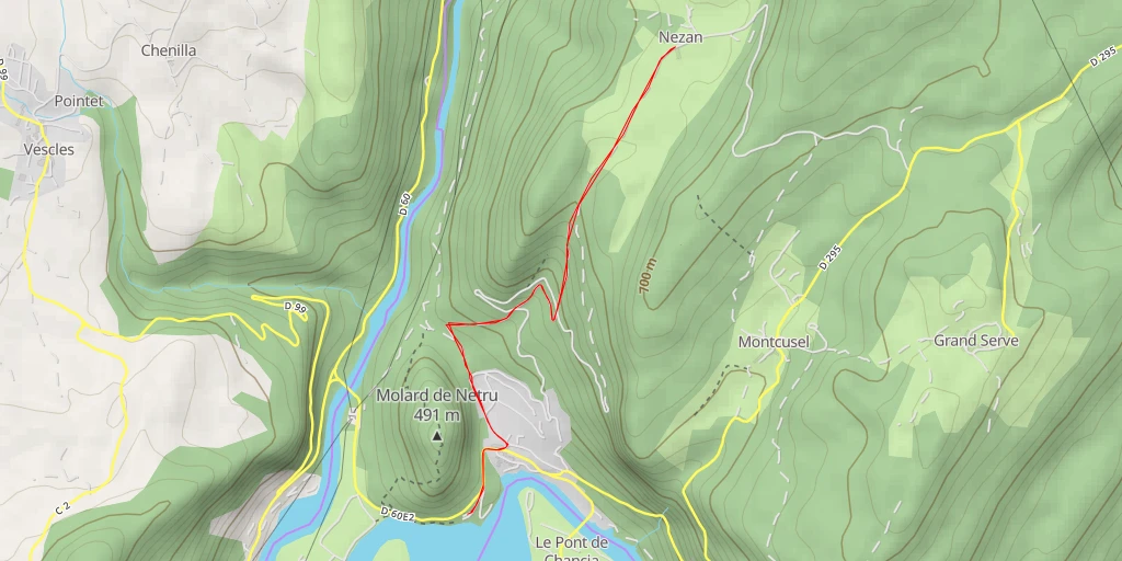 Map of the trail for Rue des Grands Curtys - Rue des Grands Curtys