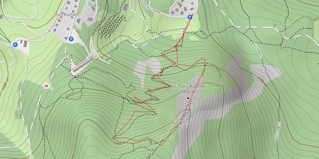 Map of the trail for Trois pucelles - Grande pucelle Couloir Grange