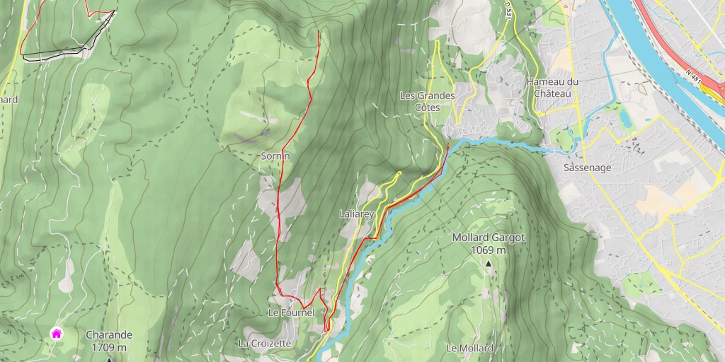 Map of the trail for La Dent du Loup
