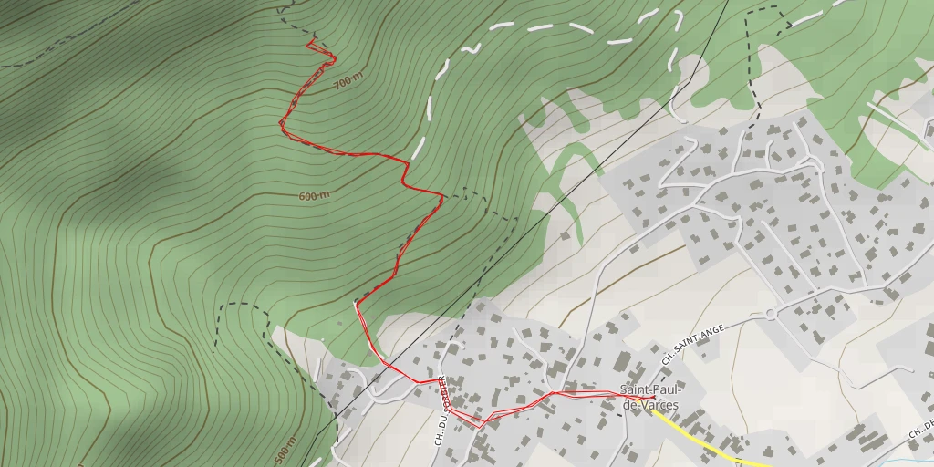 Map of the trail for Rochers de Chabloz