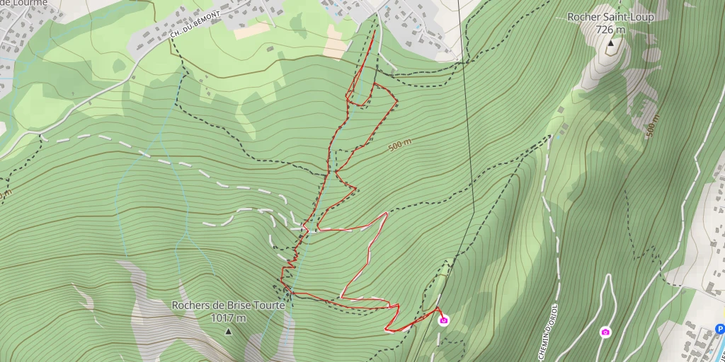 Map of the trail for Chemin de Vif à Saint-Paul - Vif