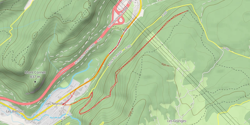 Map of the trail for AI - Bevédère de Peney