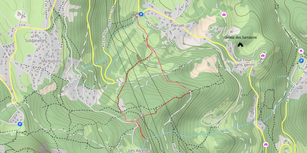 Map of the trail for Ancienne Voie du Tram - Ancienne Voie du Tram