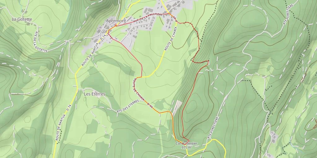 Map of the trail for Décollage Apremont