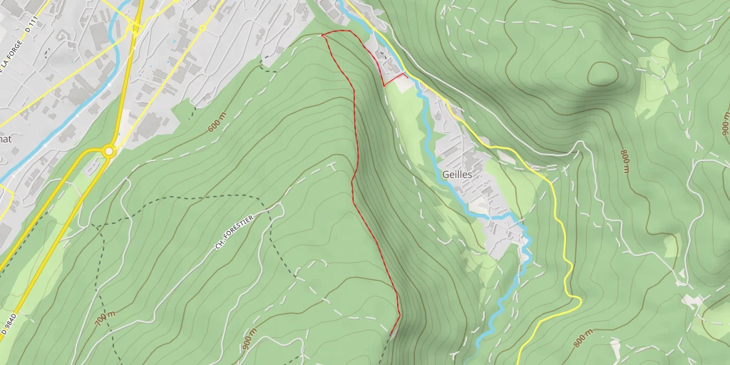 Map of the trail for AI - Belvedere du Haut Cret