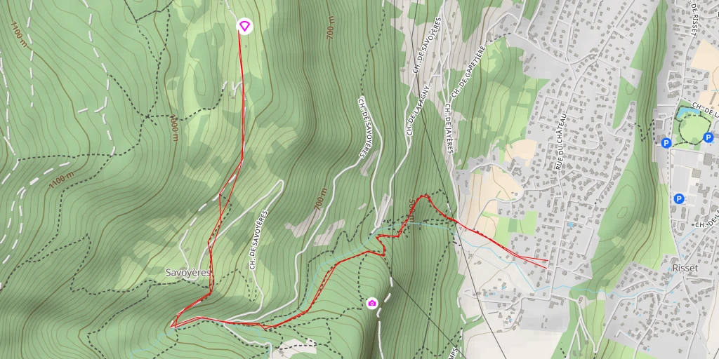 Map of the trail for Décollage du Peuil