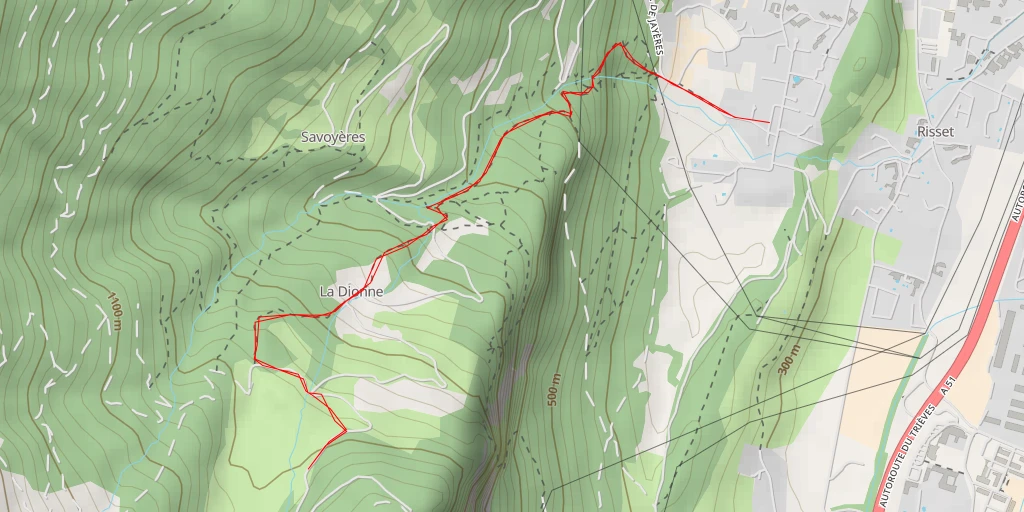Map of the trail for Route du Pré du Four