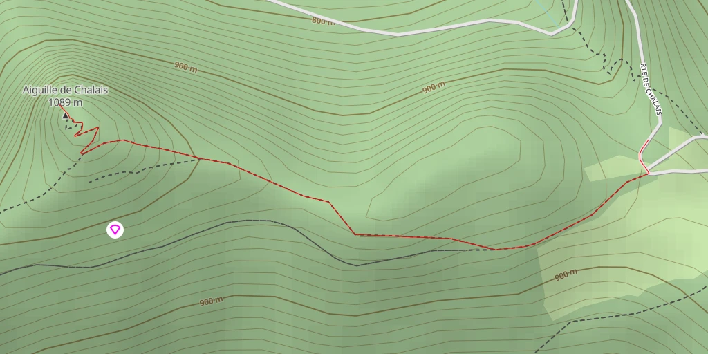 Map of the trail for Aiguille de Chalais