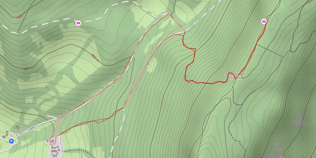 Map of the trail for point de vue sur Mont-Saint-Martin vers sud-ouest