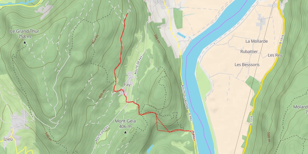 Map of the trail for La Pierre du Regardeur