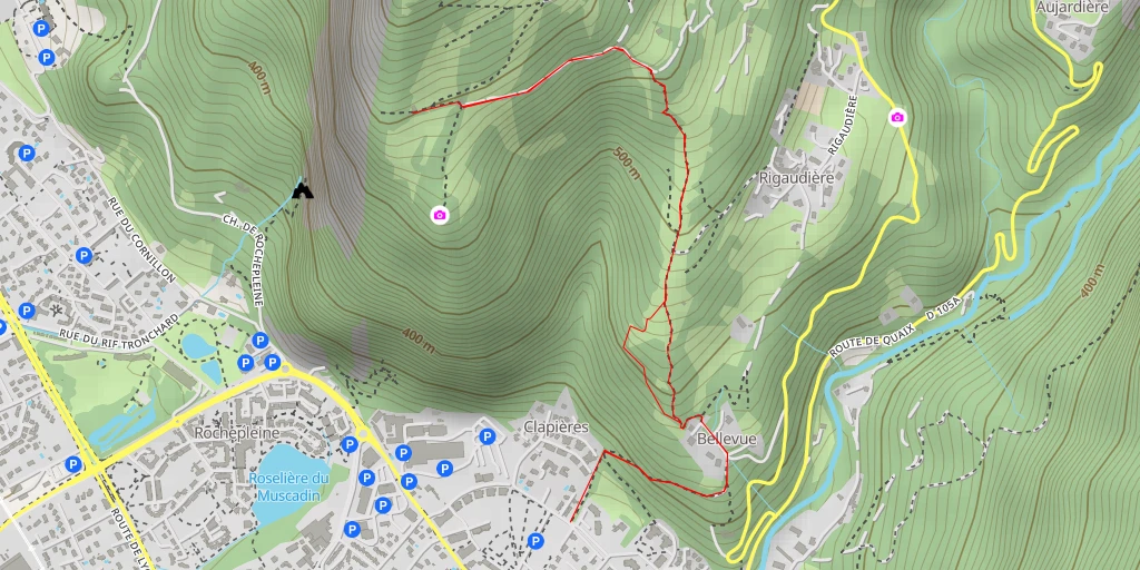 Map of the trail for Saint-Égrève belvedere du scialet