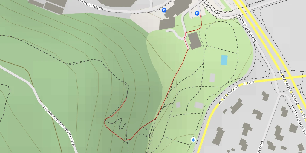 Map of the trail for AI - Parc Karl Marx