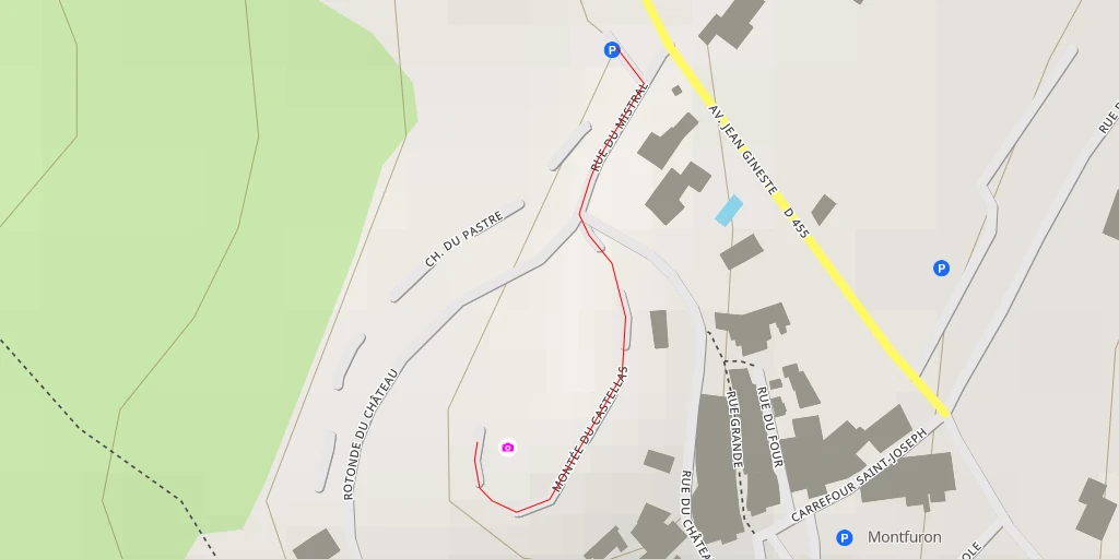 Map of the trail for Montée du Castellas - Montfuron