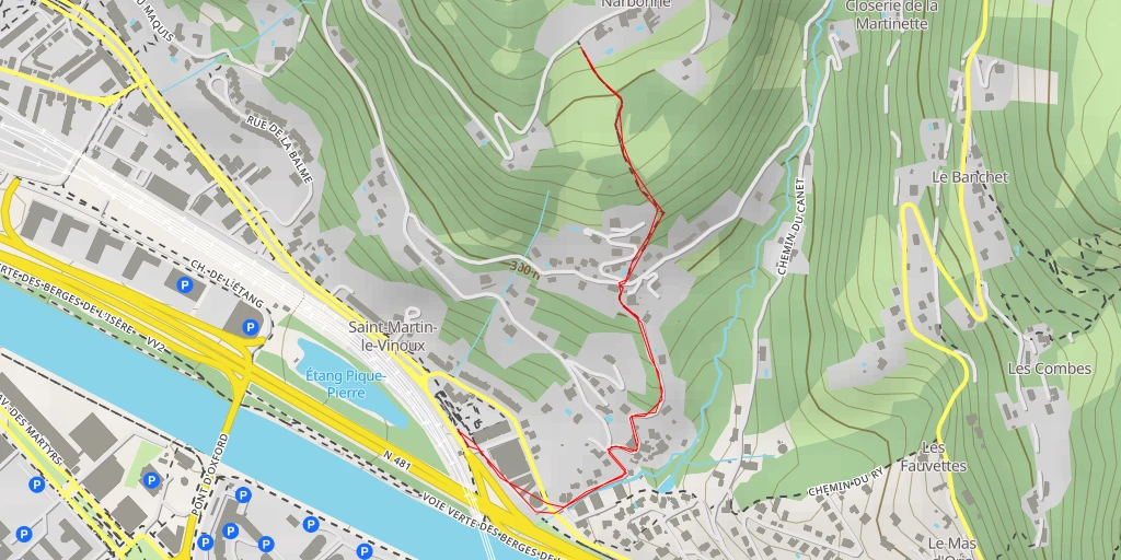 Map of the trail for Route de Narbonne