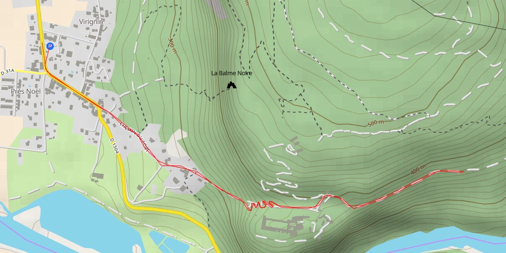 Map of the trail for Route de Belley