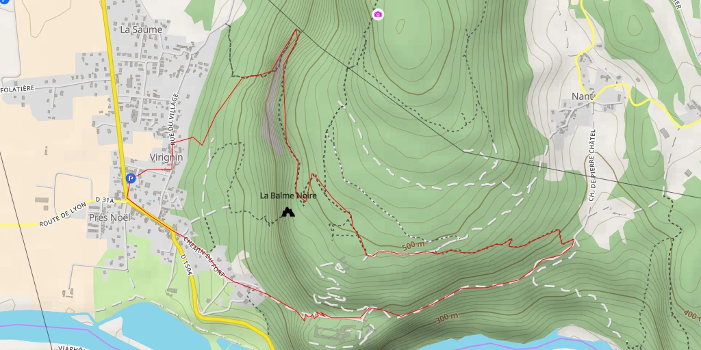 Map of the trail for Route de Belley