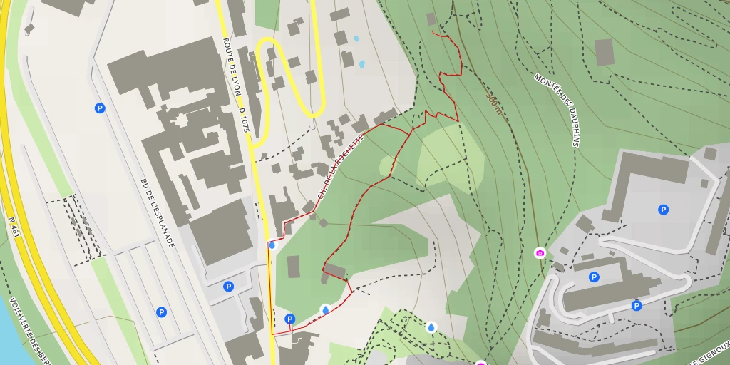 Map of the trail for Chemin de la Rochette - Grenoble