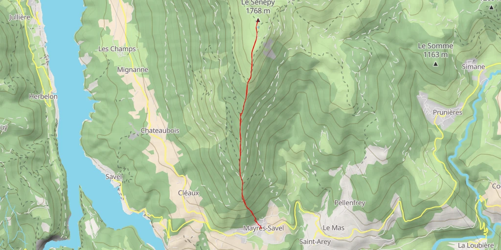 Map of the trail for Le Sénépy