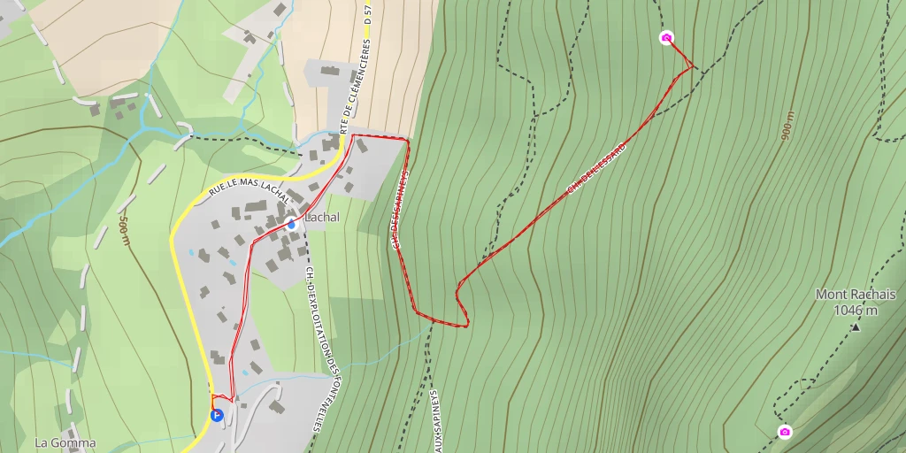 Carte de l'itinéraire :  Chemin de l'Essard - Saint-Martin-le-Vinoux