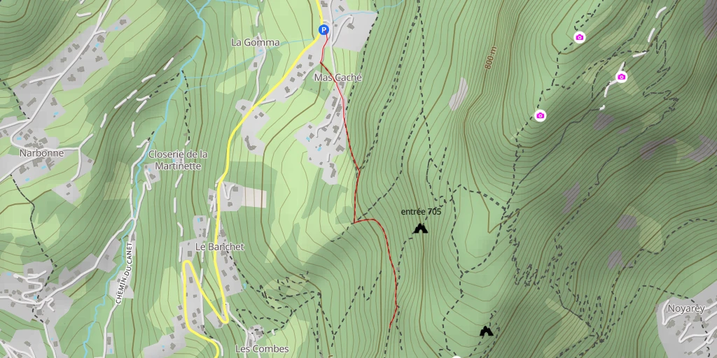 Carte de l'itinéraire :  Chemin du Plomb - Saint-Martin-le-Vinoux