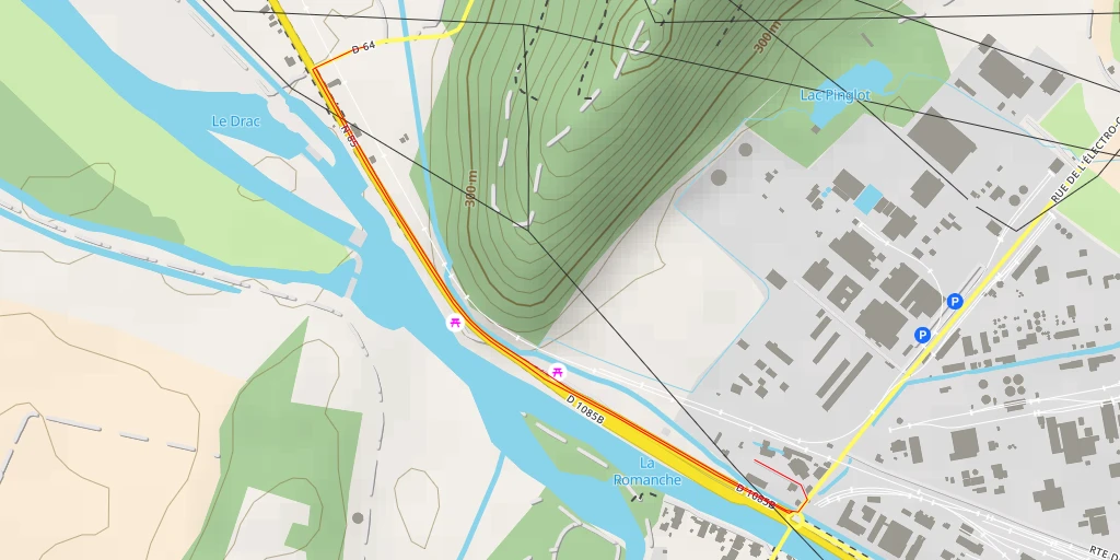Carte de l'itinéraire :  Pont RN85 aval - Pont RN85 aval