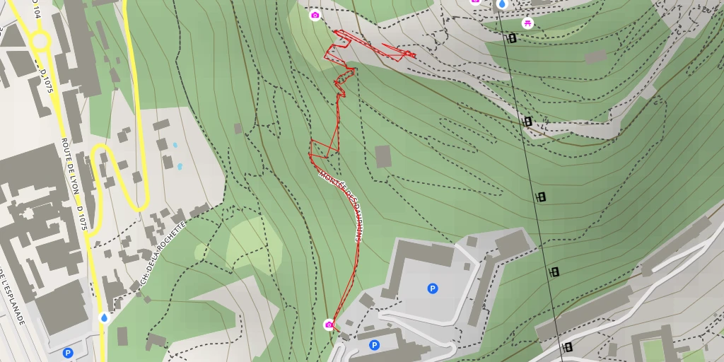 Carte de l'itinéraire :  Montée des Dauphins - Grenoble
