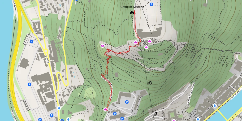 Map of the trail for Chemin de la Bastille