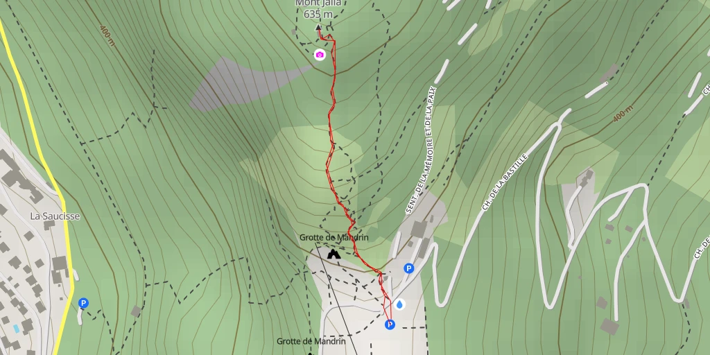 Carte de l'itinéraire :  Mont Jalla
