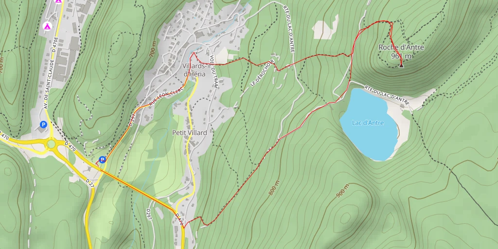 Map of the trail for Roche d'Antre