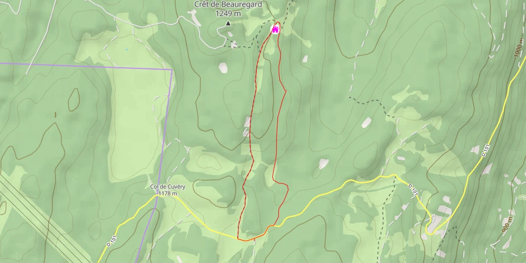 Map of the trail for Chalet de la Conay