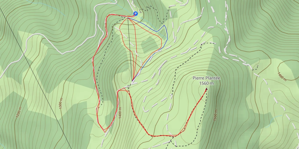 Map of the trail for Pierre Plantée