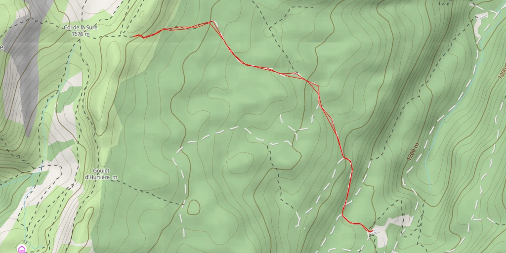 Carte de l'itinéraire :  Col de la Grande Vache