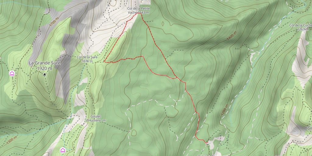 Map of the trail for Mollard de la Grande Vache