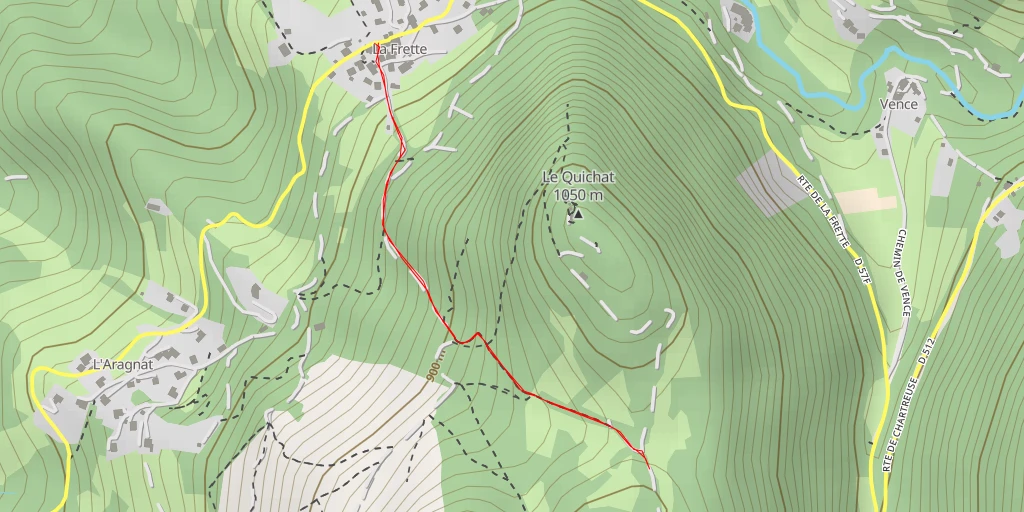 Carte de l'itinéraire :  Chemin des Batteries - Quaix-en-Chartreuse