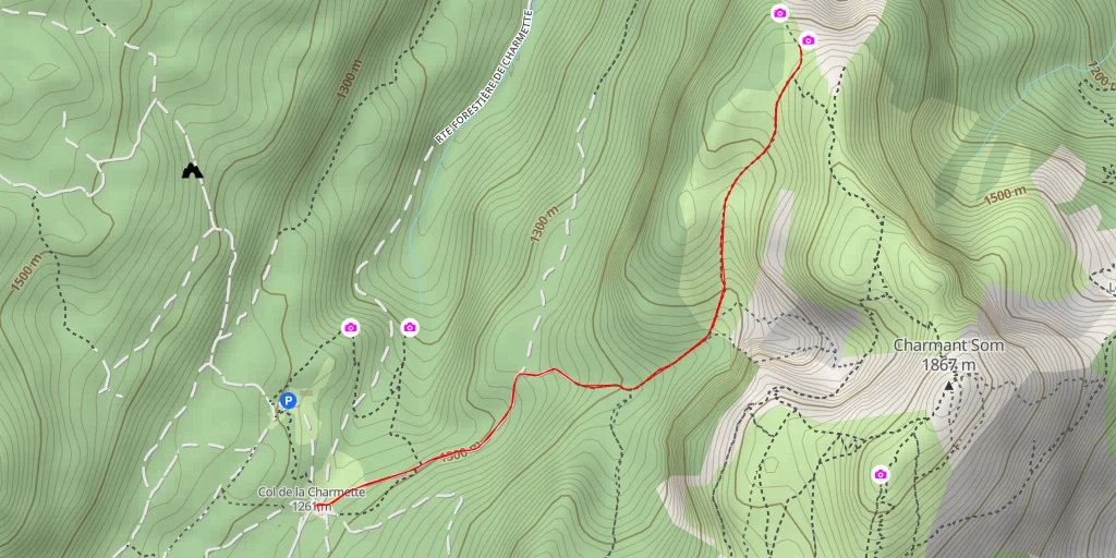 Map of the trail for Route forestière de Charmette