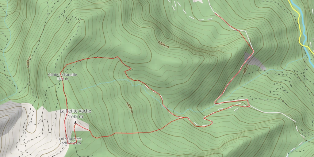 Map of the trail for La Petite Vache En boucle par le Col des Charmilles et le Pas de la Biche