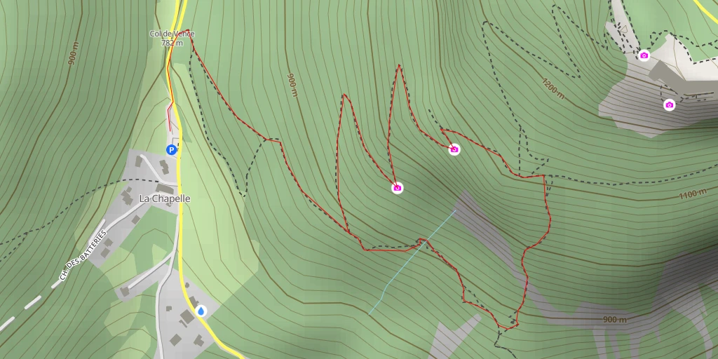 Map of the trail for Arête du Bret