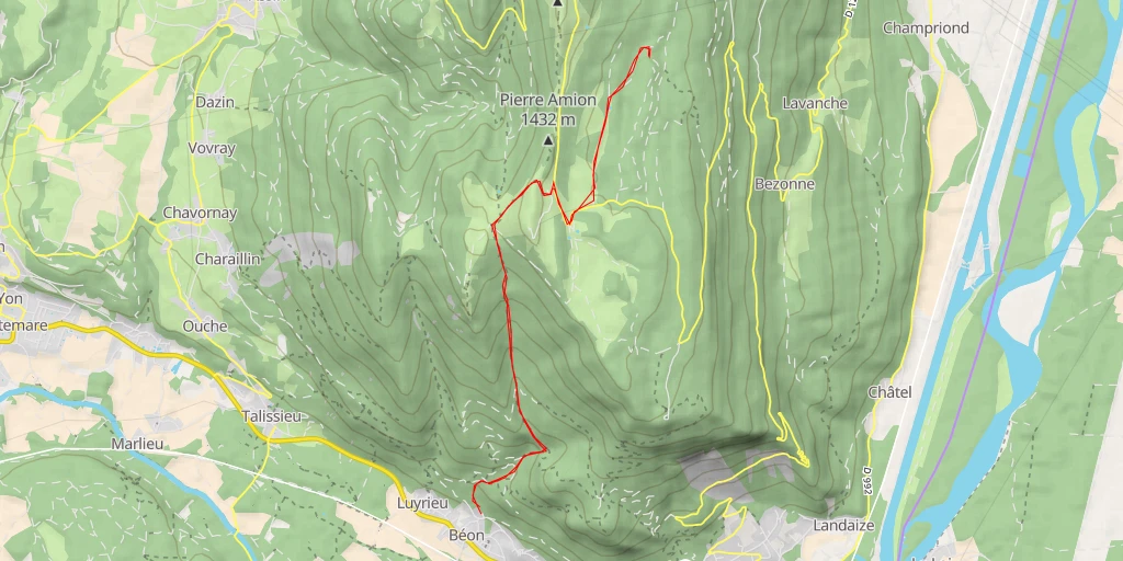 Map of the trail for Scioux - Route du Grand Colombier