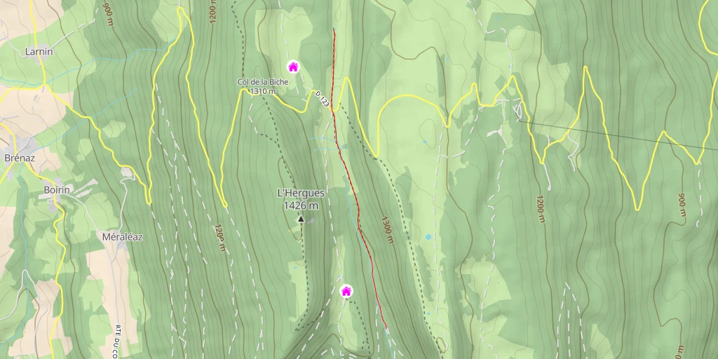 Map of the trail for D 123 - D 123 - Arvière-en-Valromey