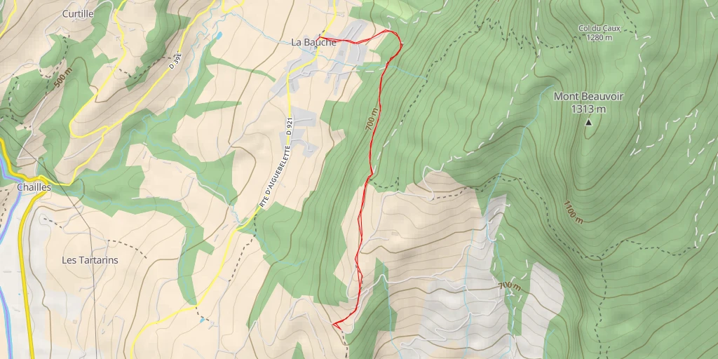 Map of the trail for Belvédère de l'Écolu