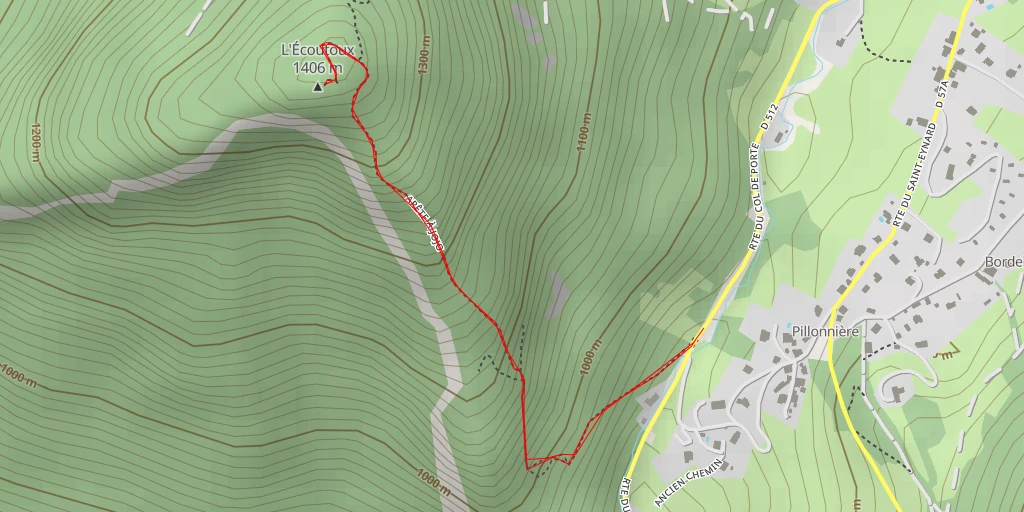 Map of the trail for L'Écoutoux
