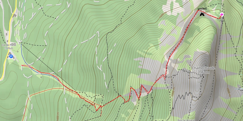 Map of the trail for Pas du Jardin - Saint-Pierre-de-Chartreuse