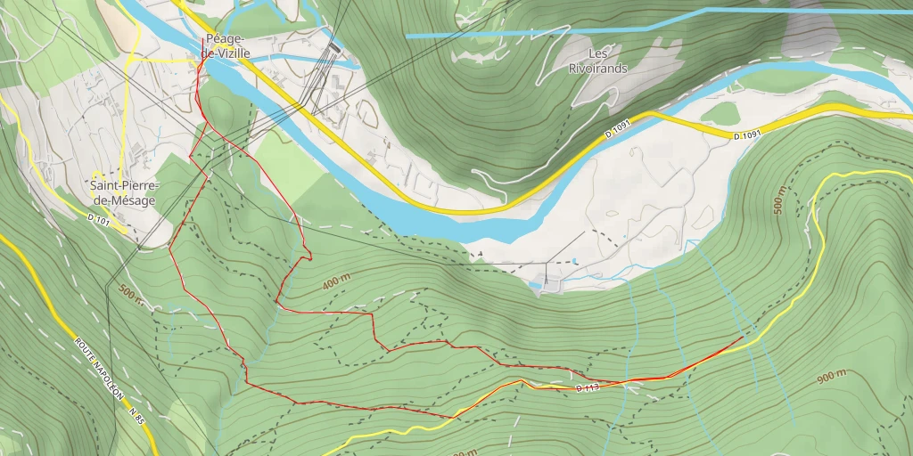 Map of the trail for Route de Laffrey - Route de Laffrey