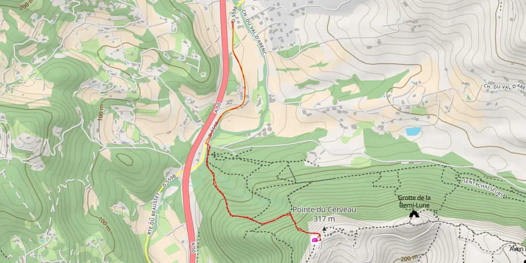 Map of the trail for Pierrier